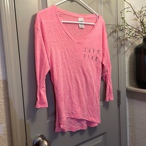 Juniors VICTORIA’S SECRET PINk quarter-sleeve shirt- Size XSmall - $8